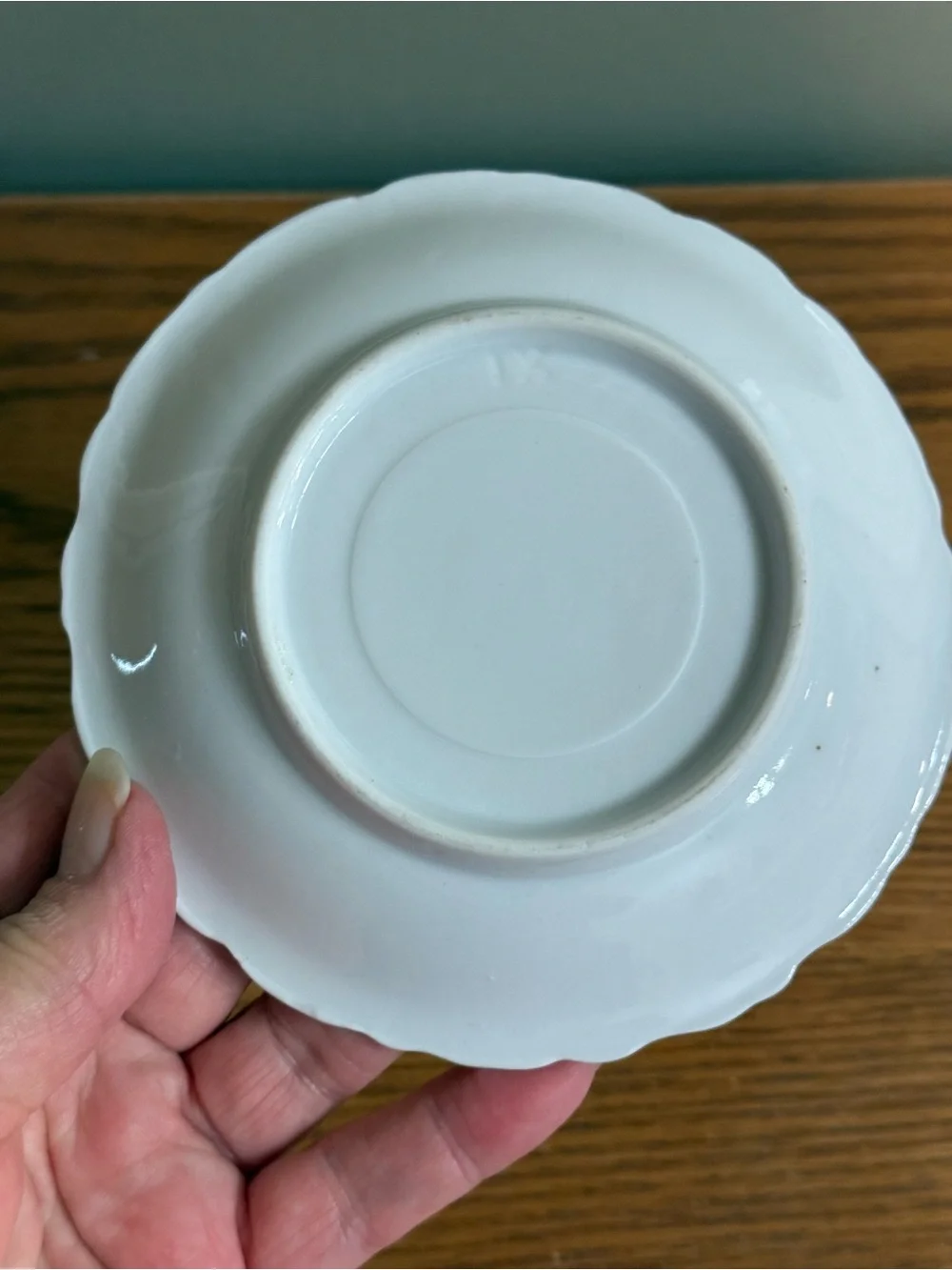 Vintage Porcelain Demitasse Cup and Saucer Hand Paired Floral White Gold Yellow